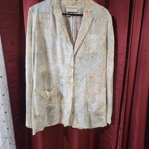 Emporio Armani Floral Blouse - Cream and Pink